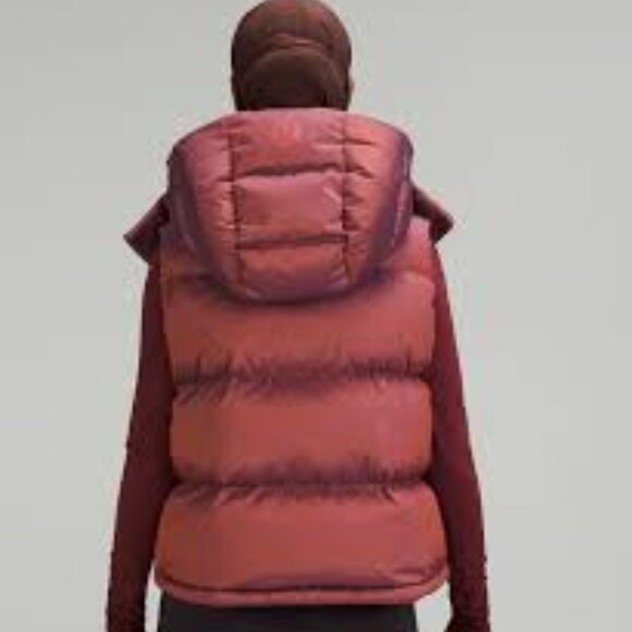 Japan Exclusive Lululemon Wunder Puff Cropped Vest Sz 6 Heathered Roasted Brown - Picture 2 of 12